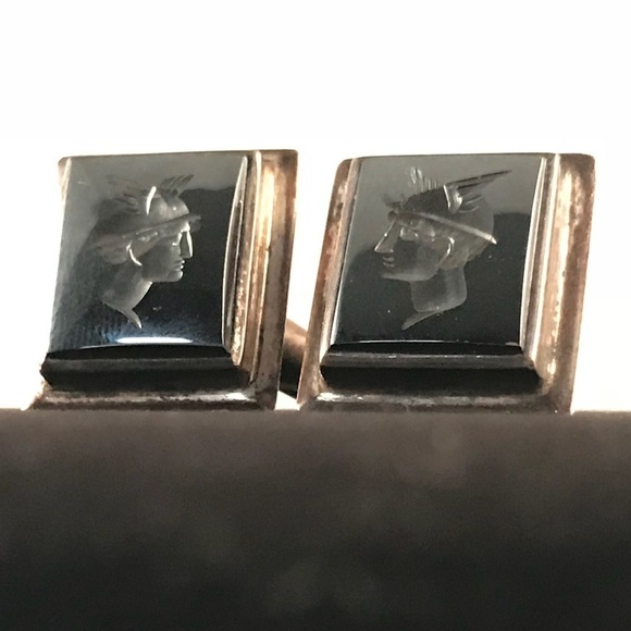 Vintage Sterling Silver Gladiator Cufflinks - Picture 1 of 5
